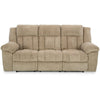 Ashley Kendy Power Recliner Sofa USB Ports Beige Brown Polyester 91 Inch BM332186