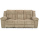 Ashley Kendy Power Recliner Sofa USB Ports Beige Brown Polyester 91 Inch BM332186