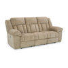 Ashley Kendy Power Recliner Sofa USB Ports Beige Brown Polyester 91 Inch BM332186