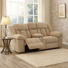 Ashley Kendy Power Reclining Loveseat, Console, Beige Brown Polyester 80 Inch