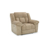 Ashley Kendy Power Recliner Chair Adjustable Headrest Beige Brown Polyester BM332188