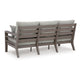 Ashley Karo Outdoor Sofa 4 Accent Pillows 79 Inch Brown Frame Gray Nuvella BM332196