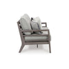 Ashley Karo Outdoor Sofa 4 Accent Pillows 79 Inch Brown Frame Gray Nuvella BM332196