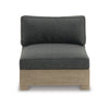 Ashley Mayo Outdoor Modular Armless Chair, Dark Gray Nuvella Fabric, Brown
