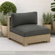 Ashley Mayo Outdoor Modular Armless Chair, Dark Gray Nuvella Fabric, Brown
