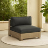 Ashley Mayo Outdoor Modular Armless Chair, Dark Gray Nuvella Fabric, Brown