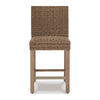 Ashley Walo Indoor Outdoor Barstool Set of 2 Wicker Seat 28 Inch Brown BM332198