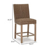 Ashley Walo Indoor Outdoor Barstool Set of 2 Wicker Seat 28 Inch Brown BM332198