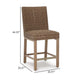 Ashley Walo Indoor Outdoor Barstool Set of 2 Wicker Seat 28 Inch Brown BM332198