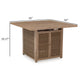 Ashley Walo Outdoor Fire Pit Bar Table 56 Inch Square Brown Rattan Wicker BM332199