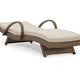 Ashley Tira Outdoor Chaise Lounge Adjustable 78 Inch Brown Wicker Beige BM332200