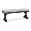 Ashley Tira Outdoor Bench, Gray Nuvella, 54 Inch, Black Wicker Trestle Base