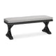 Ashley Tira Outdoor Bench, Gray Nuvella, 54 Inch, Black Wicker Trestle Base