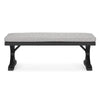 Ashley Tira Outdoor Bench Gray Nuvella 54 Inch Black Wicker Trestle Base BM332201