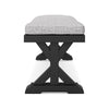 Ashley Tira Outdoor Bench Gray Nuvella 54 Inch Black Wicker Trestle Base BM332201