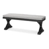 Ashley Tira Outdoor Bench Gray Nuvella 54 Inch Black Wicker Trestle Base BM332201