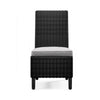 Ashley Tira Indoor Outdoor Side Chair Set of 2, Black Wicker, Gray Nuvella