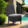 Ashley Tira Indoor Outdoor Side Chair Set of 2, Black Wicker, Gray Nuvella