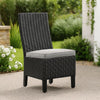 Ashley Tira Indoor Outdoor Side Chair Set of 2, Black Wicker, Gray Nuvella