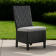 Ashley Tira Indoor Outdoor Side Chair Set of 2, Black Wicker, Gray Nuvella