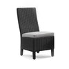 Ashley Tira Indoor Outdoor Side Chair Set of 2, Black Wicker, Gray Nuvella