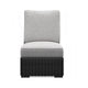 Ashley Tira Outdoor Modular Armless Chair, Black Woven Wicker, Gray Nuvella