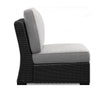 Ashley Tira Outdoor Modular Armless Chair, Black Woven Wicker, Gray Nuvella