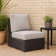 Ashley Tira Outdoor Modular Armless Chair, Black Woven Wicker, Gray Nuvella