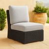 Ashley Tira Outdoor Modular Armless Chair, Black Woven Wicker, Gray Nuvella