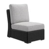 Ashley Tira Outdoor Modular Armless Chair, Black Woven Wicker, Gray Nuvella