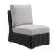 Ashley Tira Outdoor Modular Armless Chair, Black Woven Wicker, Gray Nuvella