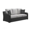 Ashley Tira Outdoor Sofa, 83 Inch, 2 Accent Pillows, Gray, Black Woven Wicker