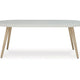 Ashley Yami Outdoor Dining Table 80 Inch Oval Faux White Stone Top Brown BM332208
