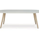 Ashley Yami Outdoor Dining Table, 80 Inch Oval Faux White Stone Top, Brown