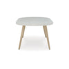 Ashley Yami Outdoor Dining Table, 80 Inch Oval Faux White Stone Top, Brown