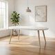 Ashley Yami Outdoor Dining Table, 80 Inch Oval Faux White Stone Top, Brown