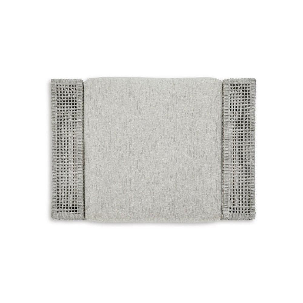 Ashley Yami Outdoor Ottoman 35 Inch Gray Woven Resin Wicker Cushioned Seat BM332209