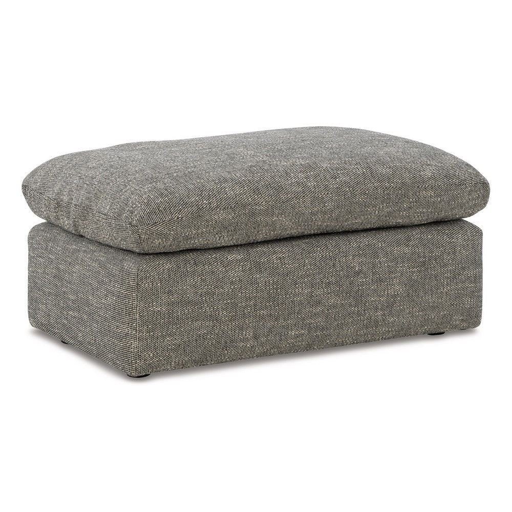 Ashley Yezi Ottoman Bench, 24x42, Feather Fill, Modern Granite Gray Polyester