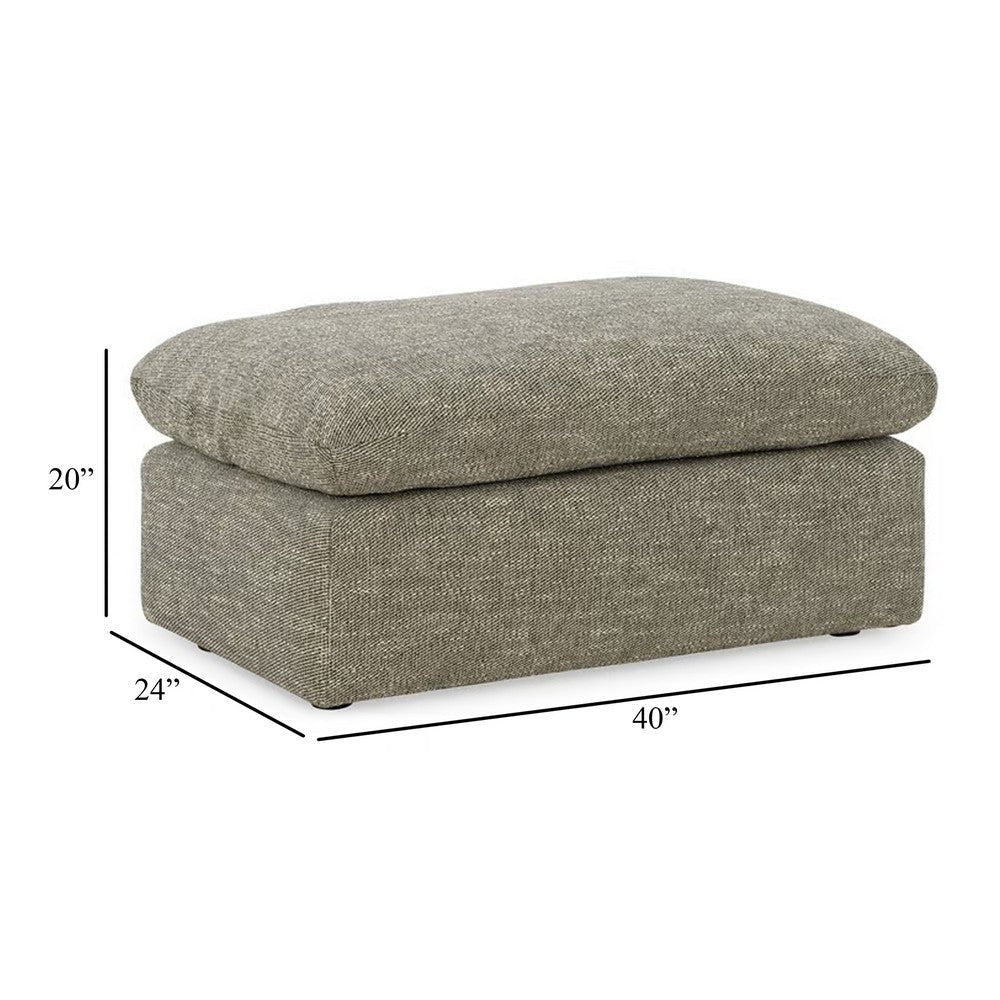 Ashley Yezi Ottoman Bench 24x42 Feather Fill Modern Granite Gray Polyester BM332211