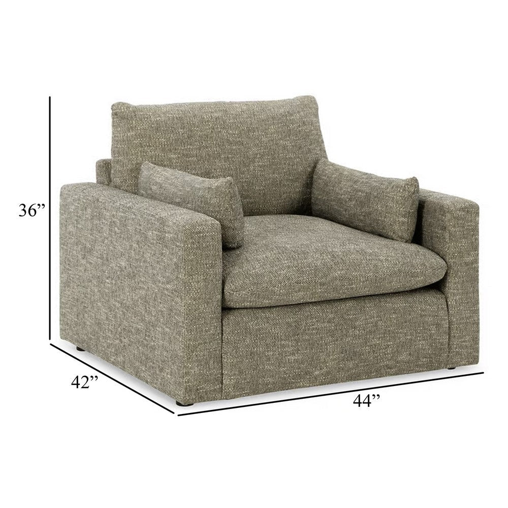 Ashley Yezi Armchair 2 Pillows Granite Gray Polyester Reversible Cushions BM332212
