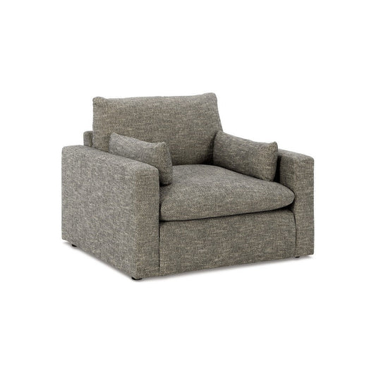 Ashley Yezi Armchair, 2 Pillows, Granite Gray Polyester, Reversible Cushions
