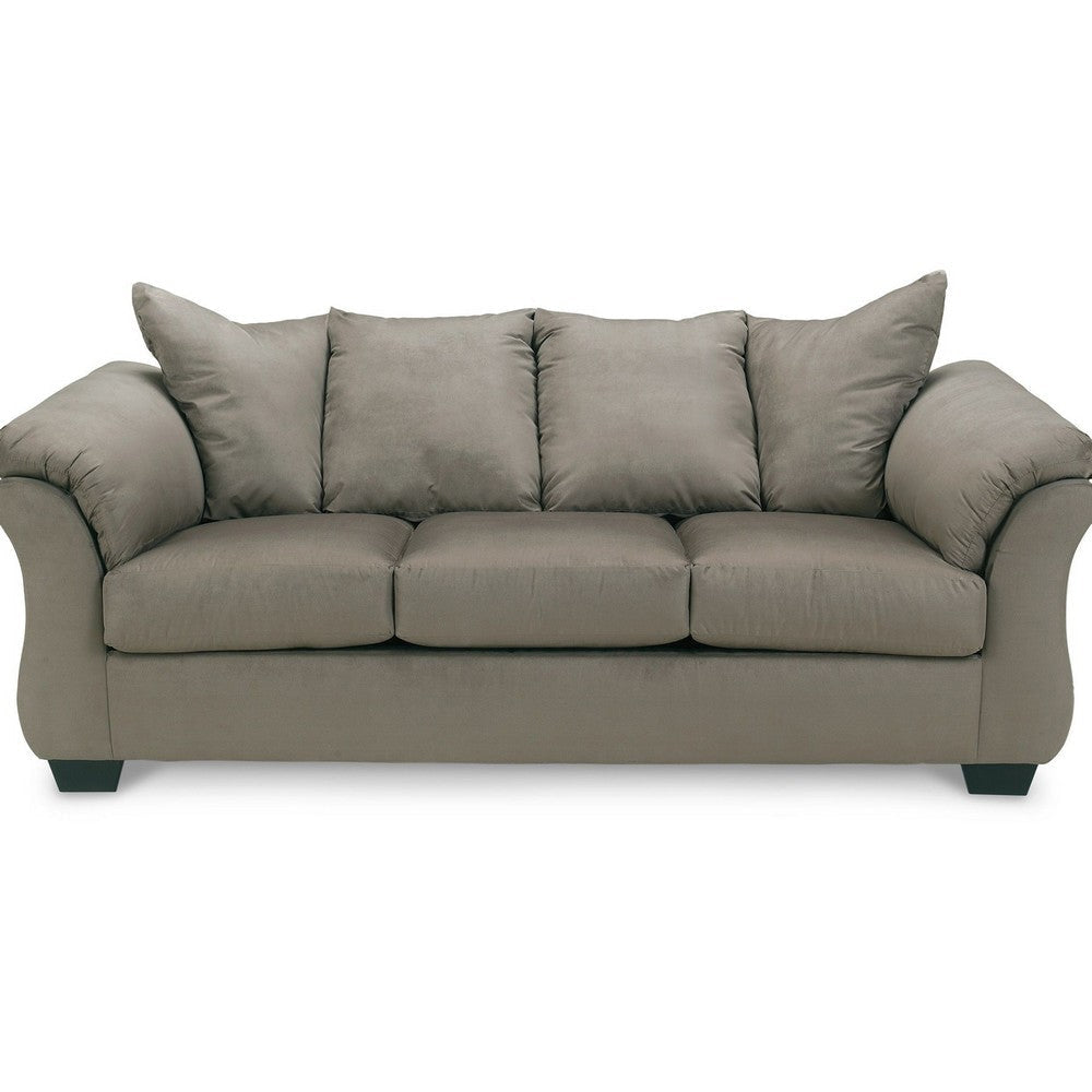 Ashley Dari Sofa Cobblestone Gray Polyester Foam Pillow Top Arms 89 Inch