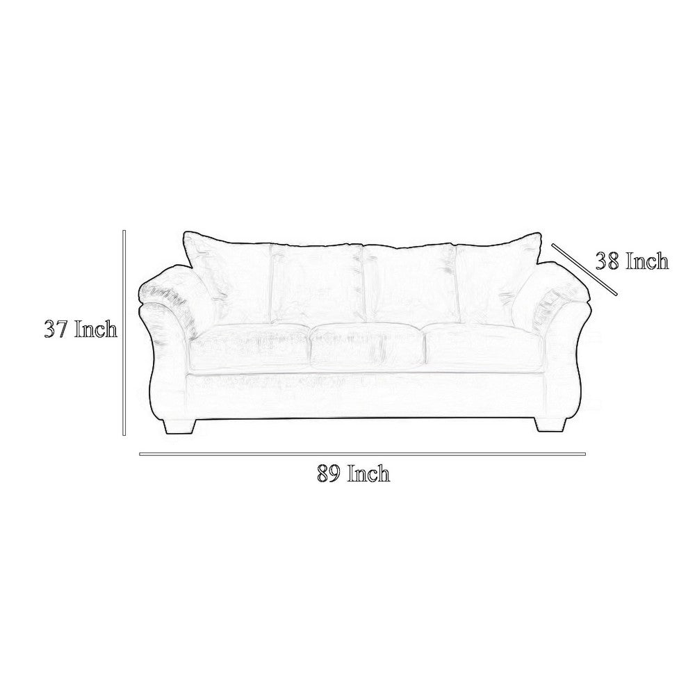 Ashley Dari Sofa, Cobblestone Gray Polyester, Foam Pillow Top Arms, 89 Inch