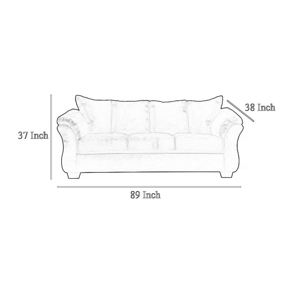 Ashley Dari Sofa Cobblestone Gray Polyester Foam Pillow Top Arms 89 Inch