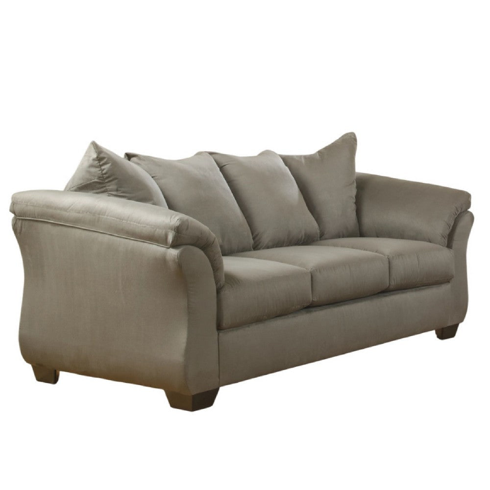 Ashley Dari Sofa, Cobblestone Gray Polyester, Foam Pillow Top Arms, 89 Inch