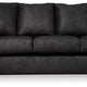 Ashley Dari Sofa Classic Black Polyester Foam Pillow Top Arms 89 Inch