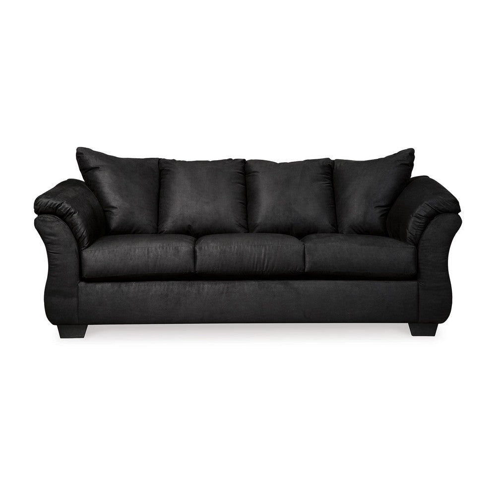 Ashley Dari Sofa, Classic Black Polyester, Foam Pillow Top Arms, 89 Inch