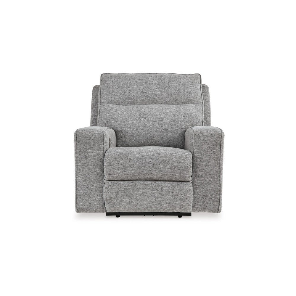Ashley Cloe Power Recliner Chair Adjustable Back Gray Performance Nuvella BM332241