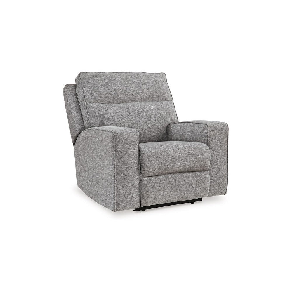 Ashley Cloe Power Recliner Chair Adjustable Back Gray Performance Nuvella BM332241