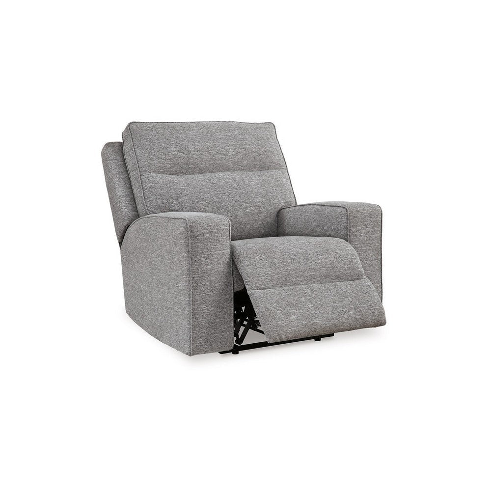 Ashley Cloe Power Recliner Chair, Adjustable Back, Gray Performance Nuvella